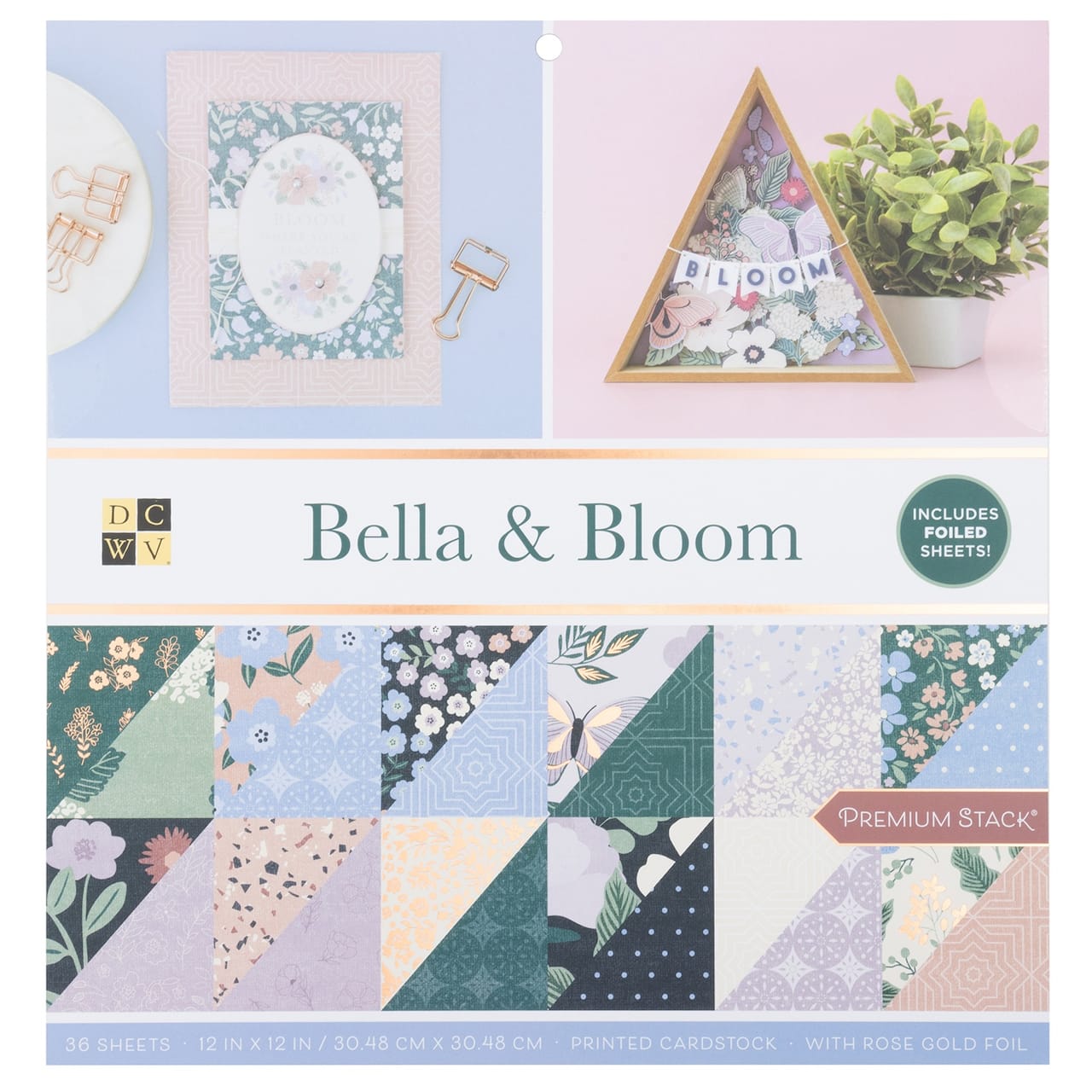 DCWV® 12" x 12" Premium Paper Bella and Bloom, 36 Sheets